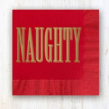 Naughty And Nice Beverage Cocktail Napkins/Set Of 40 Red and Green Naughty Or Nice 3-Ply Paper Ho... | Amazon (US)