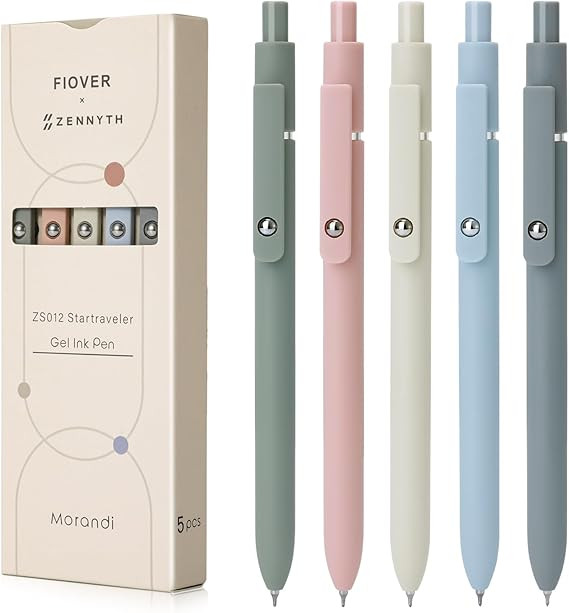 FIOVER 5pcs Gel Pens Quick Dry Ink Pens Fine Point Premium Retractable Rolling Ball Gel Pens Blac... | Amazon (US)