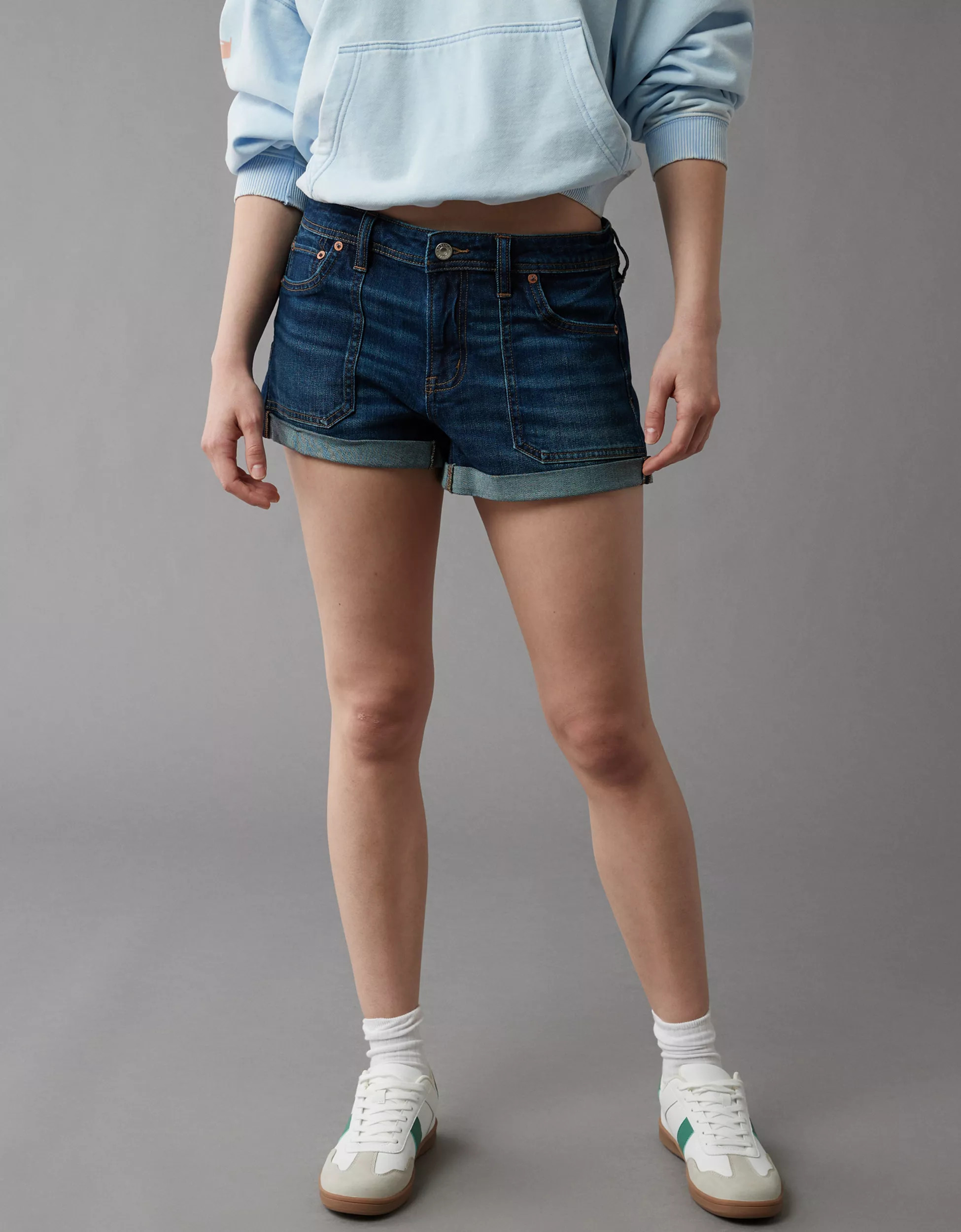 AE Dreamy Drape Stretch Denim Easy Shortie | American Eagle Outfitters (US & CA)
