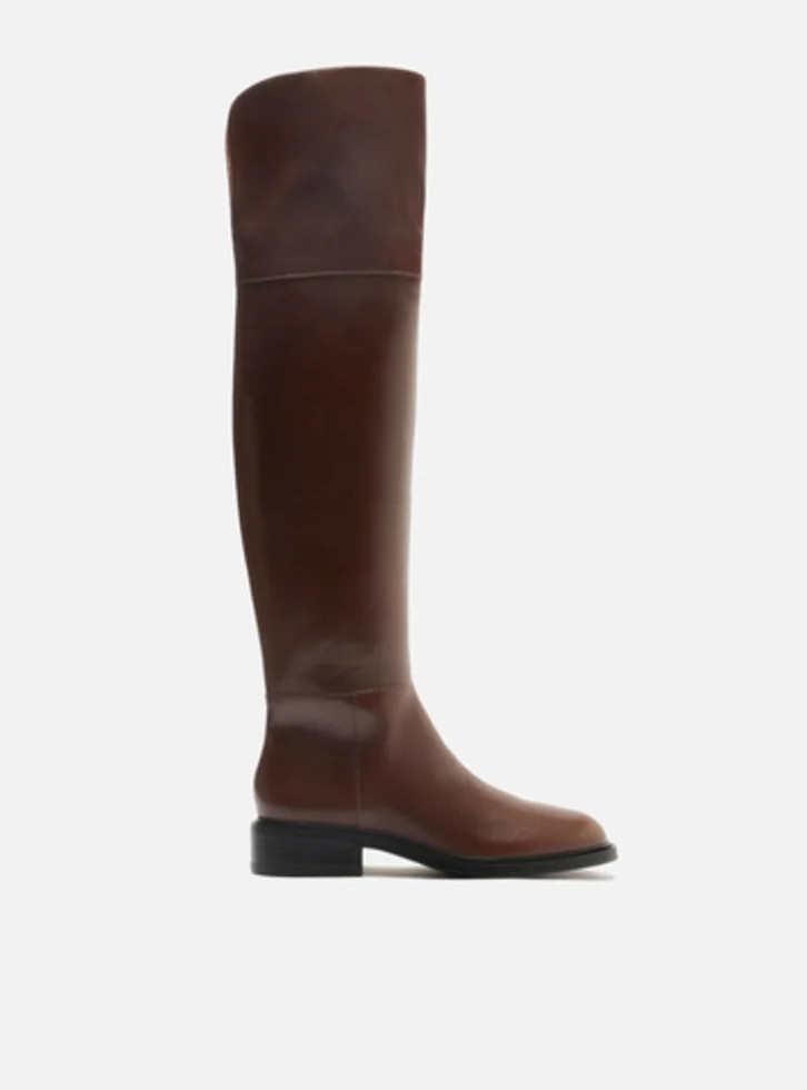 Bota Marrom Arezzo Over The Knee Couro Salto Bloco | ZZ Mall (BR)