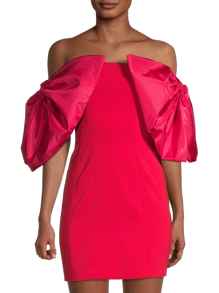 Toccin Women's Strapless Bow-Sleeve Mini Dress - Red - Size 2 | Saks Fifth Avenue OFF 5TH