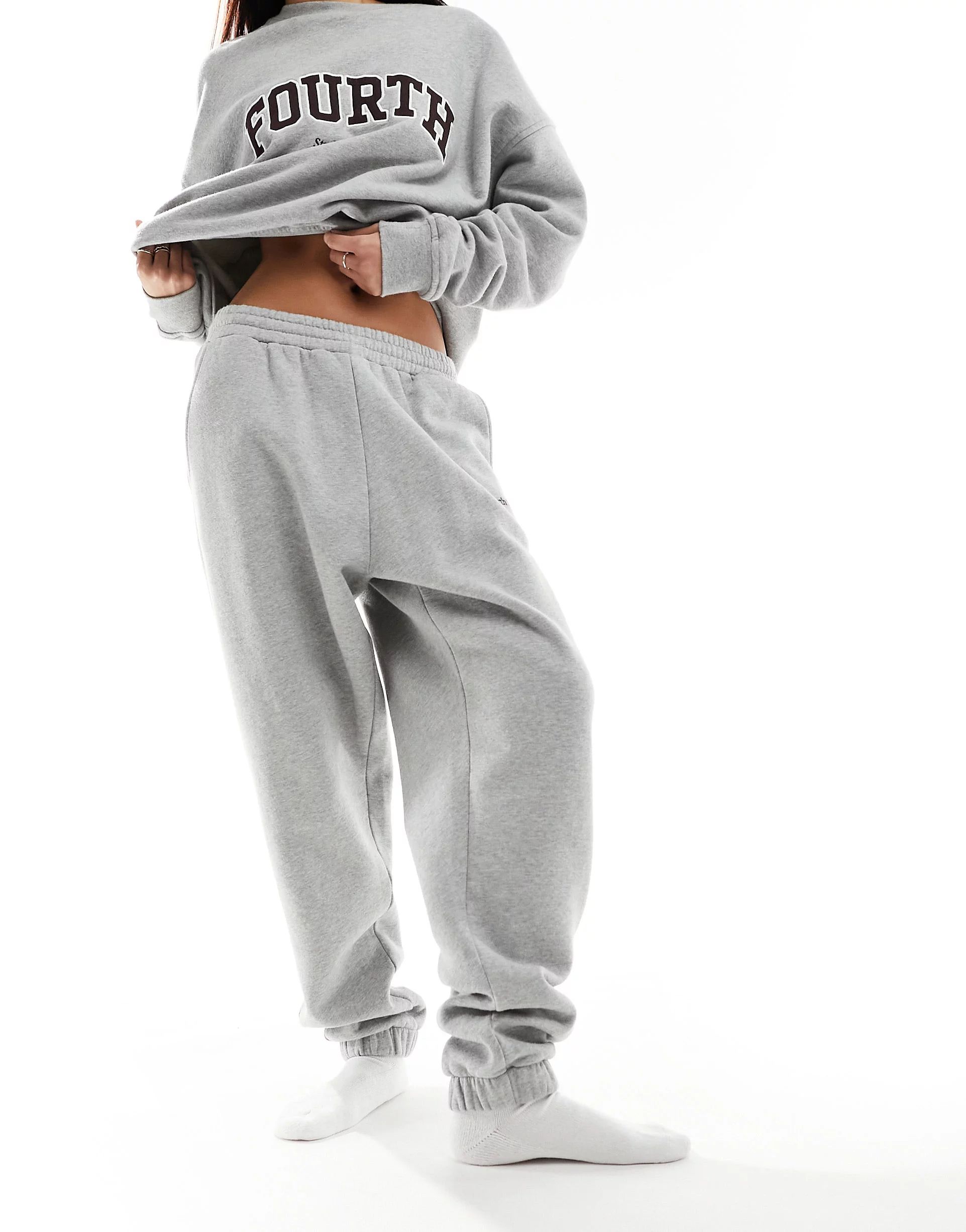 4th & Reckless Dianna lounge joggers in grey marl | ASOS (Global)