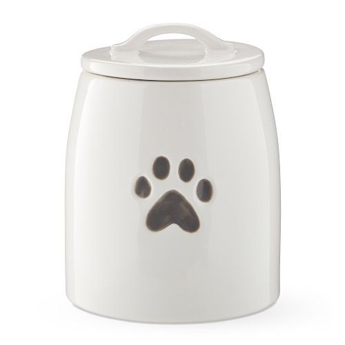 Pet Treat Jar Canister, White and Grey | Williams-Sonoma