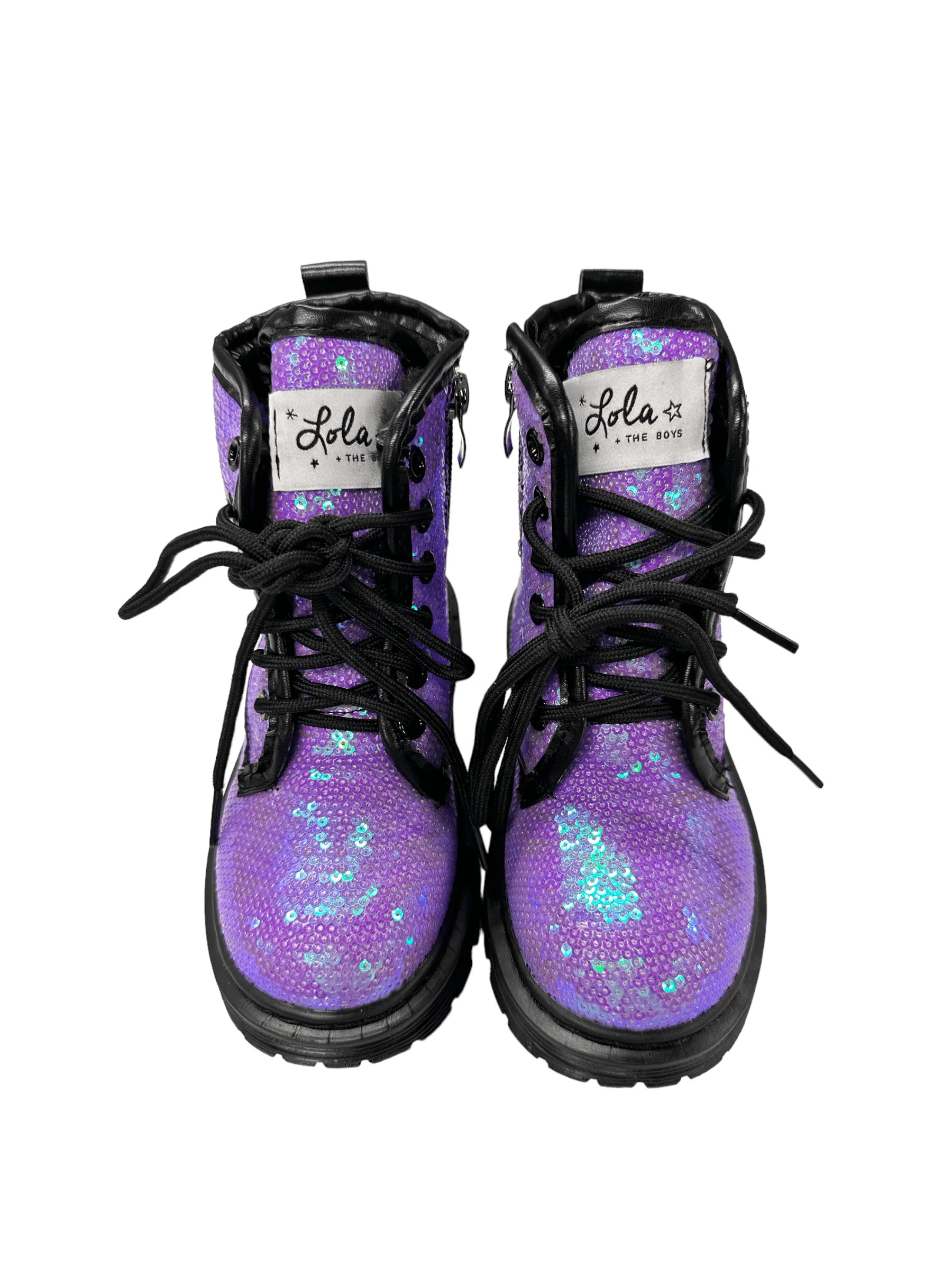Lavender Sequin Boots | Lola + The Boys