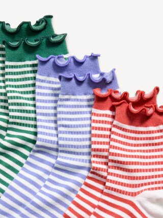 Ruffled Crew Sock 3-Pack for Women | Old Navy (US)