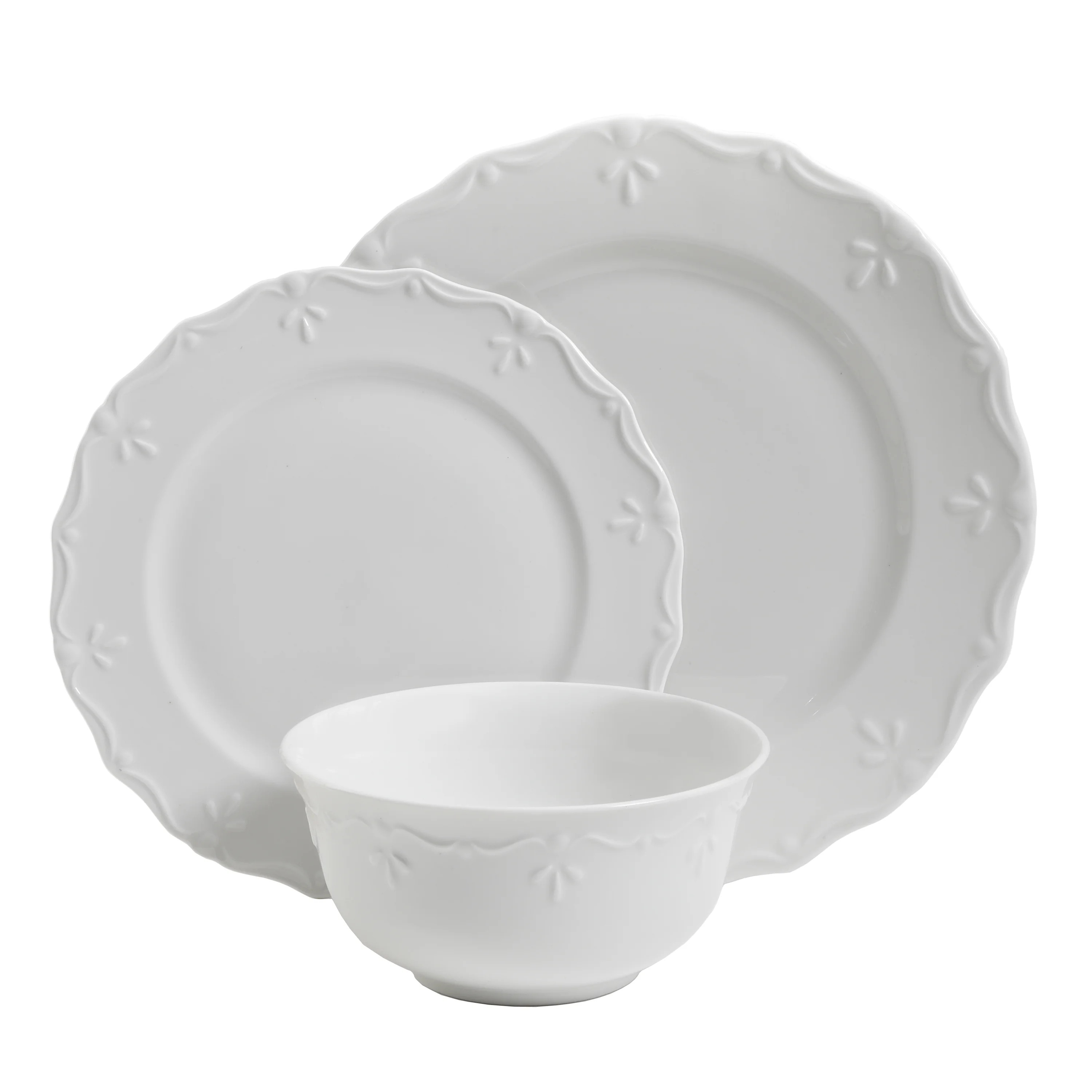 Gibson Home Everyday Scalloped Edge 12-Piece Dinnerware Set | Walmart (US)