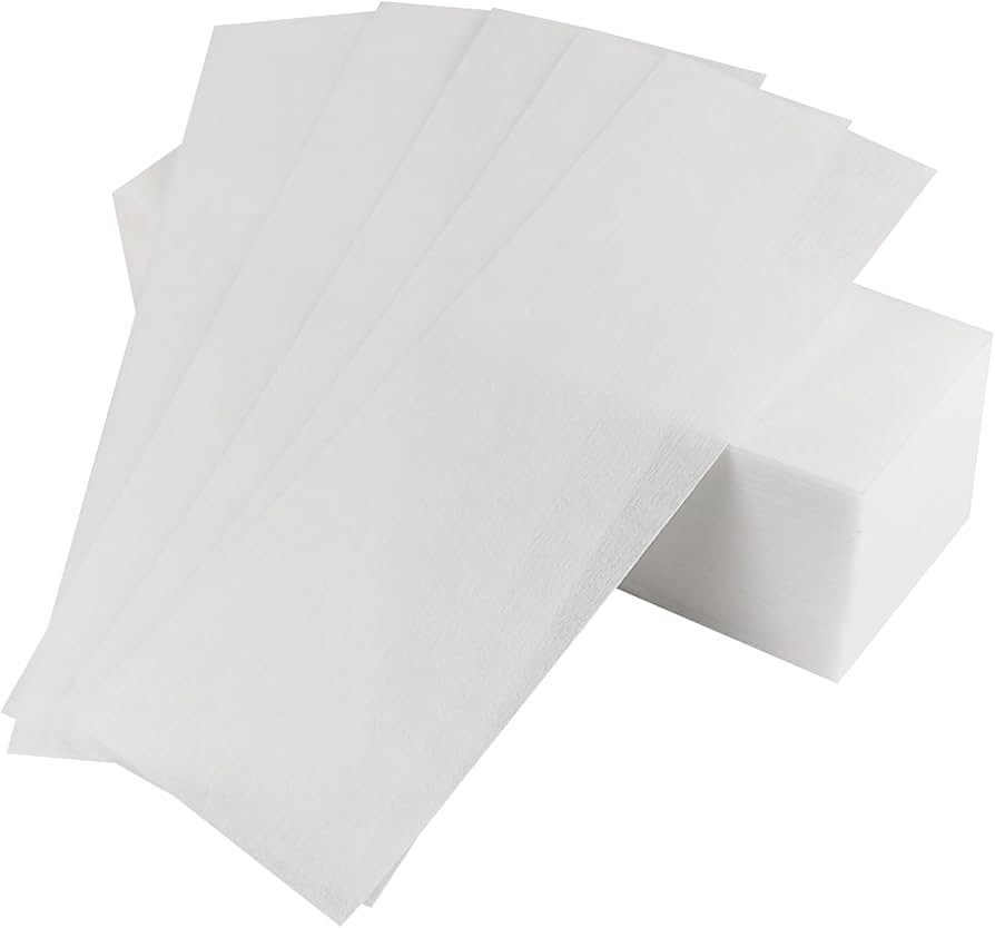 100 piezas de papel encerado de 2.8 x 7.9 pulgadas tiras de cera para depilación en piernas, pec... | Amazon (US)