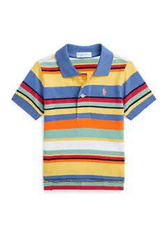 Baby Boys Striped Cotton Mesh Polo Shirt | Belk