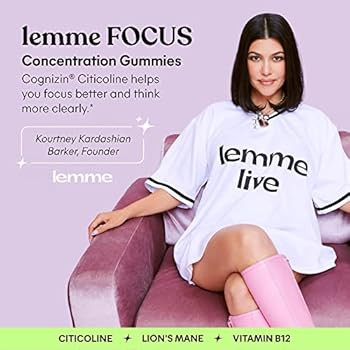 Lemme Focus Concentration Gummies with Citicoline, Lion's Mane and Vitamin B12 to Support Focus a... | Amazon (US)
