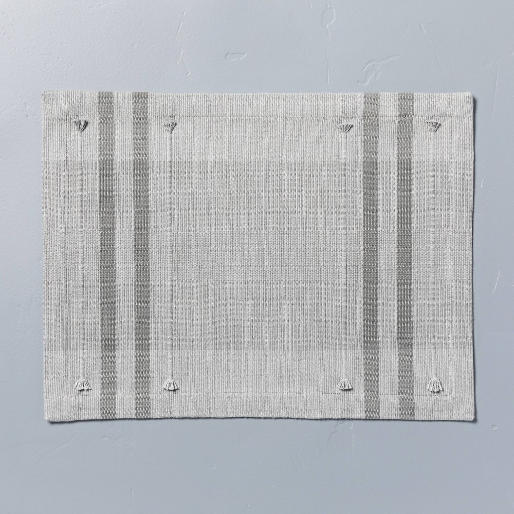 Borderline Placemat Jet Gray - Hearth & Hand with Magnolia | Target