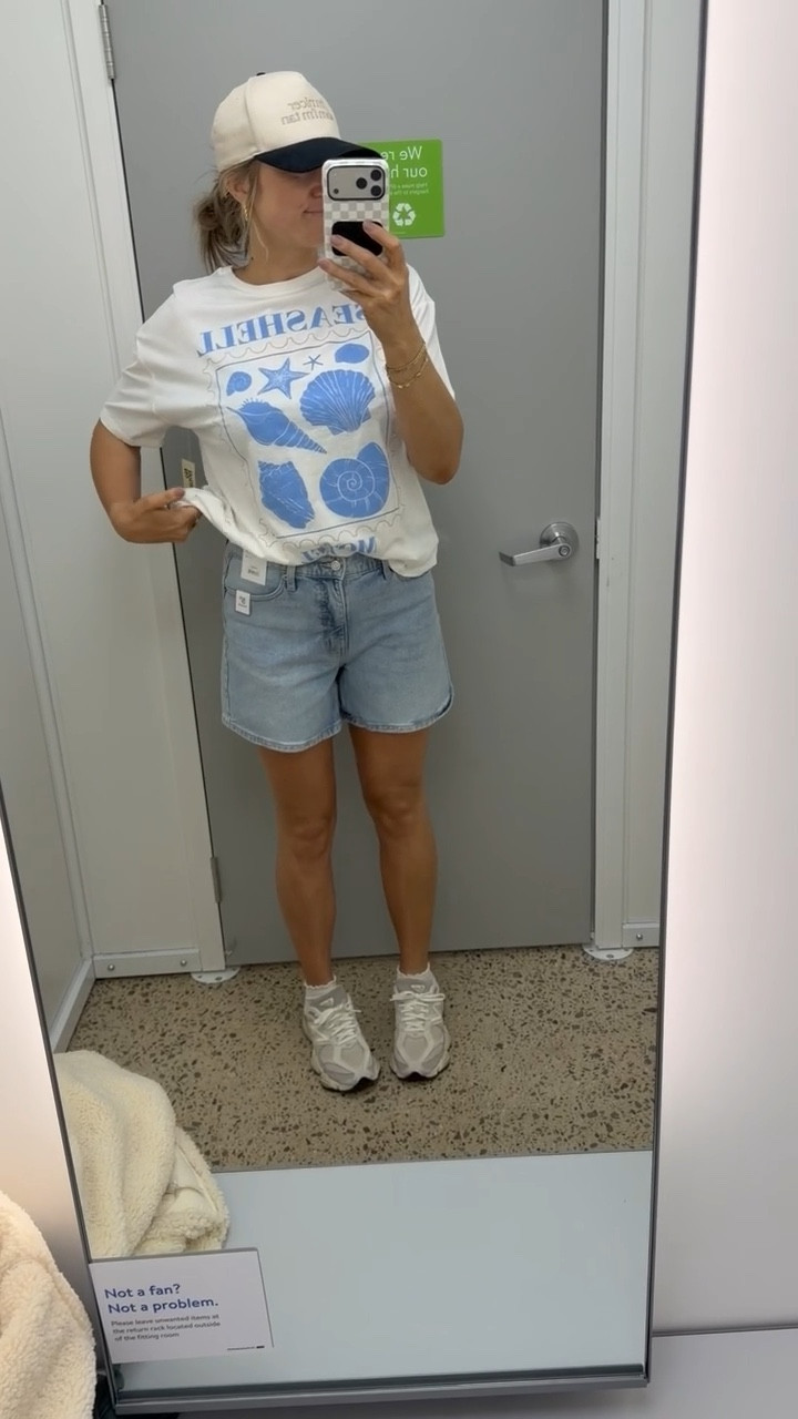 Another easy everyday look but this tee is the moment. The blue coastal graphic feels so fresh for summer and instantly makes a simple shorts + sneakers outfit look styled.

graphic tee outfit, summer outfit ideas, casual everyday look, denim shorts outfit, coastal style, beachy outfit, target style, easy outfit, weekend look, SavannahK 

#LTKTravel #LTKSeasonal #LTKootd