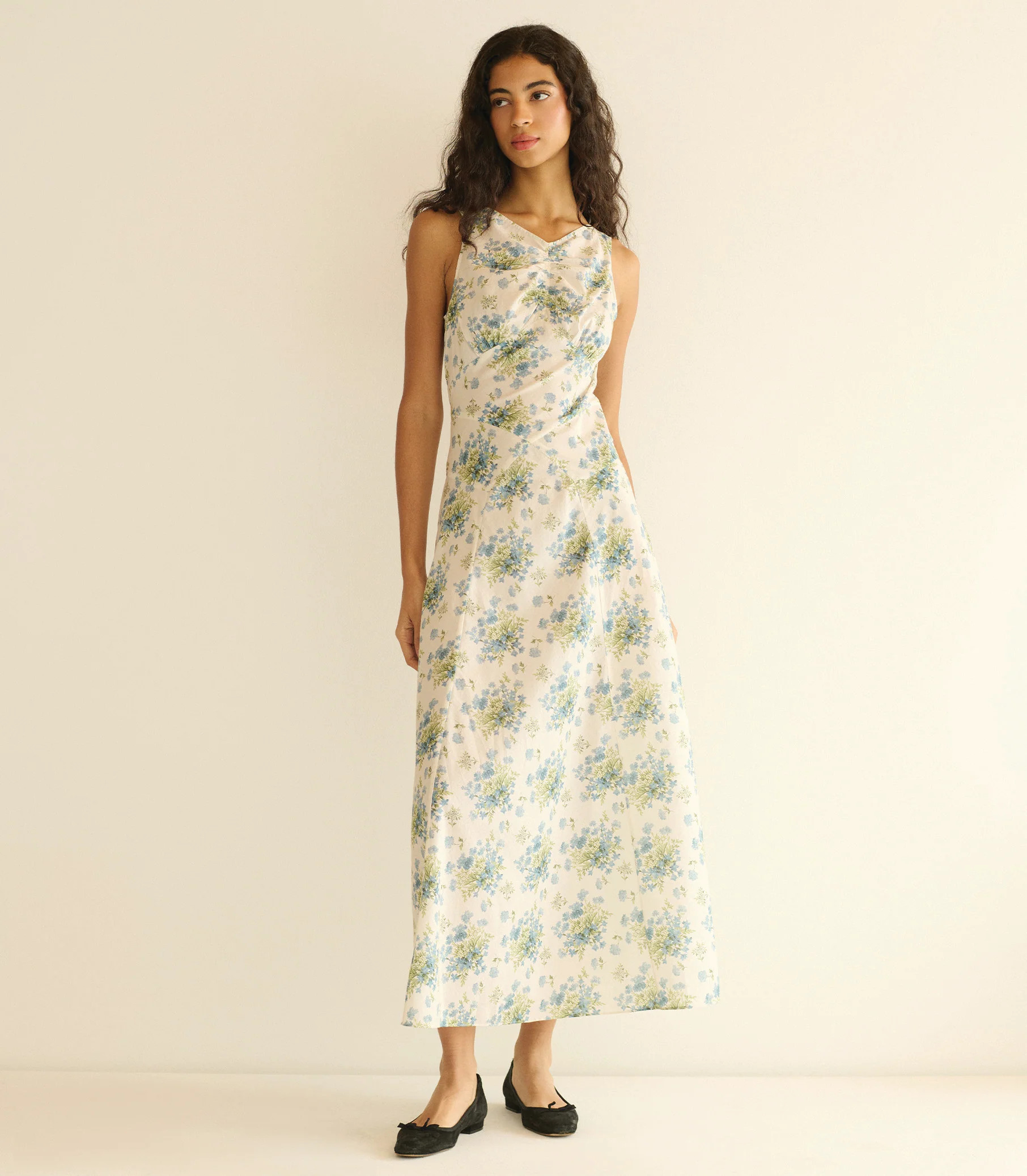 Bruna Dress - Creme Lantana Floral | DÔEN | DOEN