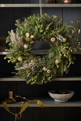 Fresh Noble Fir + Boxwood Wreath | Anthropologie (US)