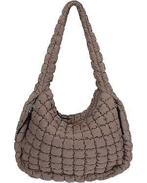 Juoxeepy Quilted Tote Bag Large Carryall Puffer Shoulder Bag Lightweight Padding Hobo Bag | Amazon (US)