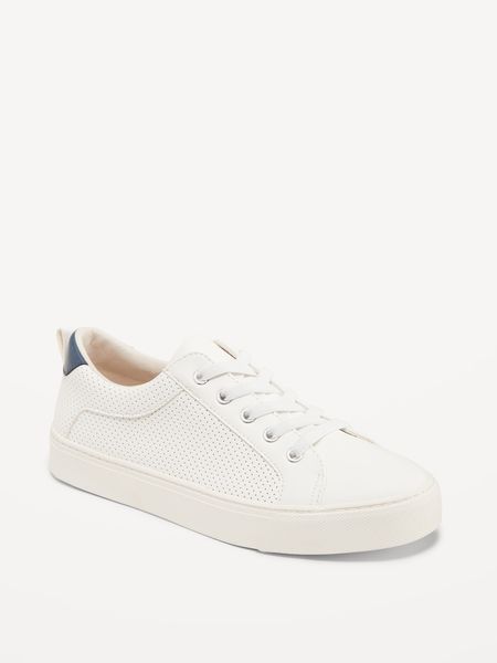 Gender-Neutral Elastic-Lace Faux-Leather Sneakers for Kids | Old Navy (US)