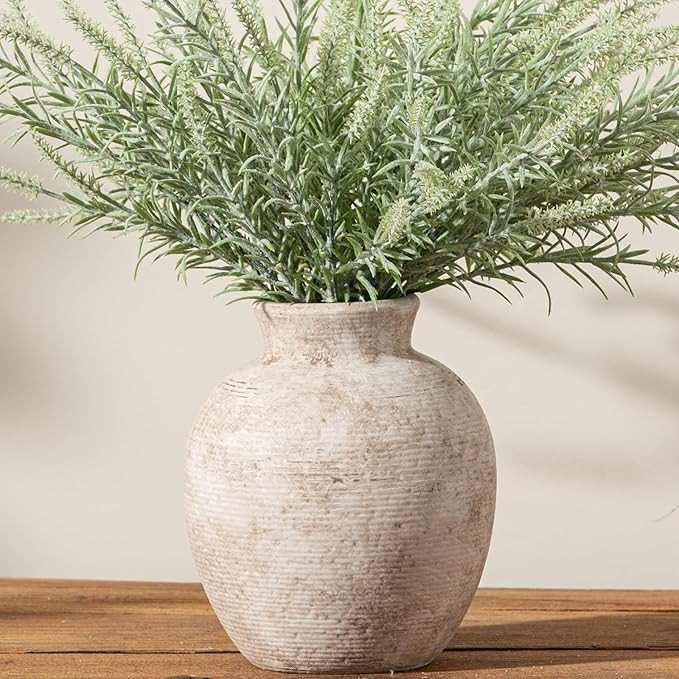 Ceramic Flower Vase Home Decor - Farmhouse Table Vases Rustic Vintage Living Room Kitchen Bedroom... | Amazon (US)