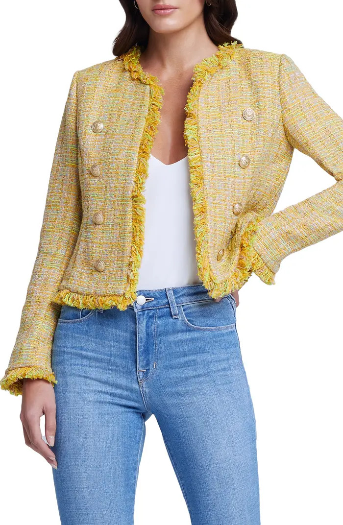 L'AGENCE Tinlee Cotton Blend Tweed Jacket | Nordstrom | Nordstrom