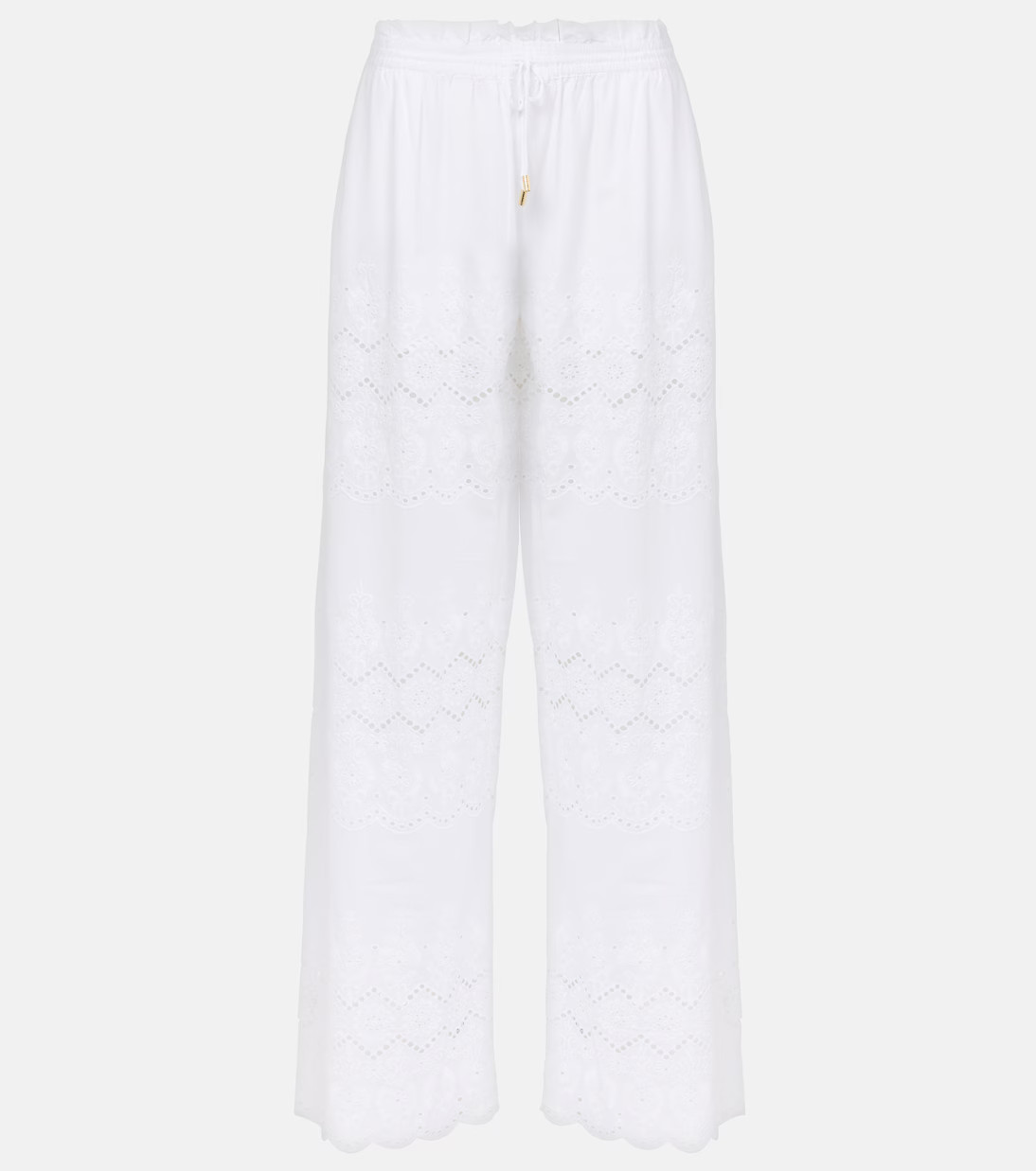 Immy broderie anglaise cotton wide-leg pants | Mytheresa (UK)