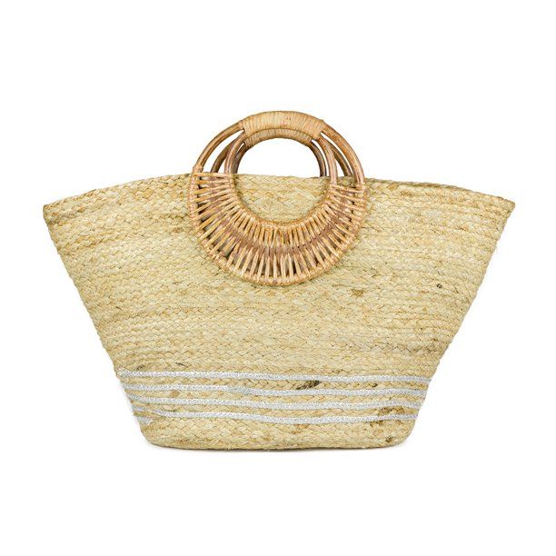 Magid Women's Spring Straw Jute Tote Bag with Wooden Handle | Walmart (US)