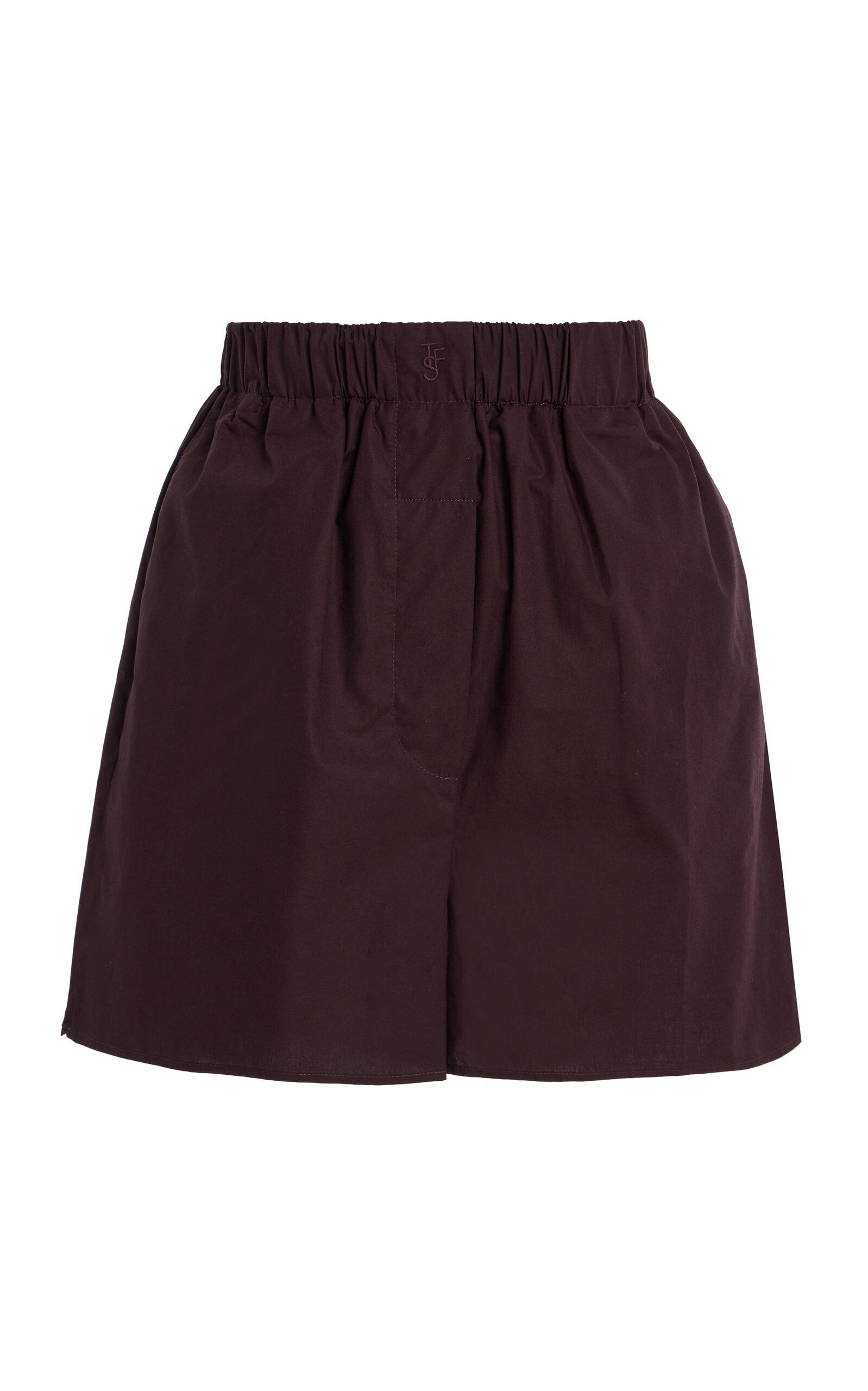 The Frankie Shop - Lui Cotton Boxer Shorts - Burgundy - S - Moda Operandi | Moda Operandi (Global)