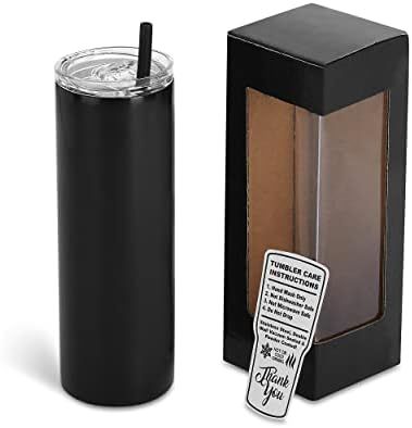 Makerflo 20 Oz Skinny Powder Coated Tumbler with Splash Proof Lid and Straw, Personalized DIY Gif... | Amazon (US)