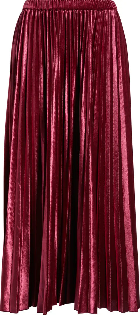 Pull-On Pleated Velour Skirt | Nordstrom