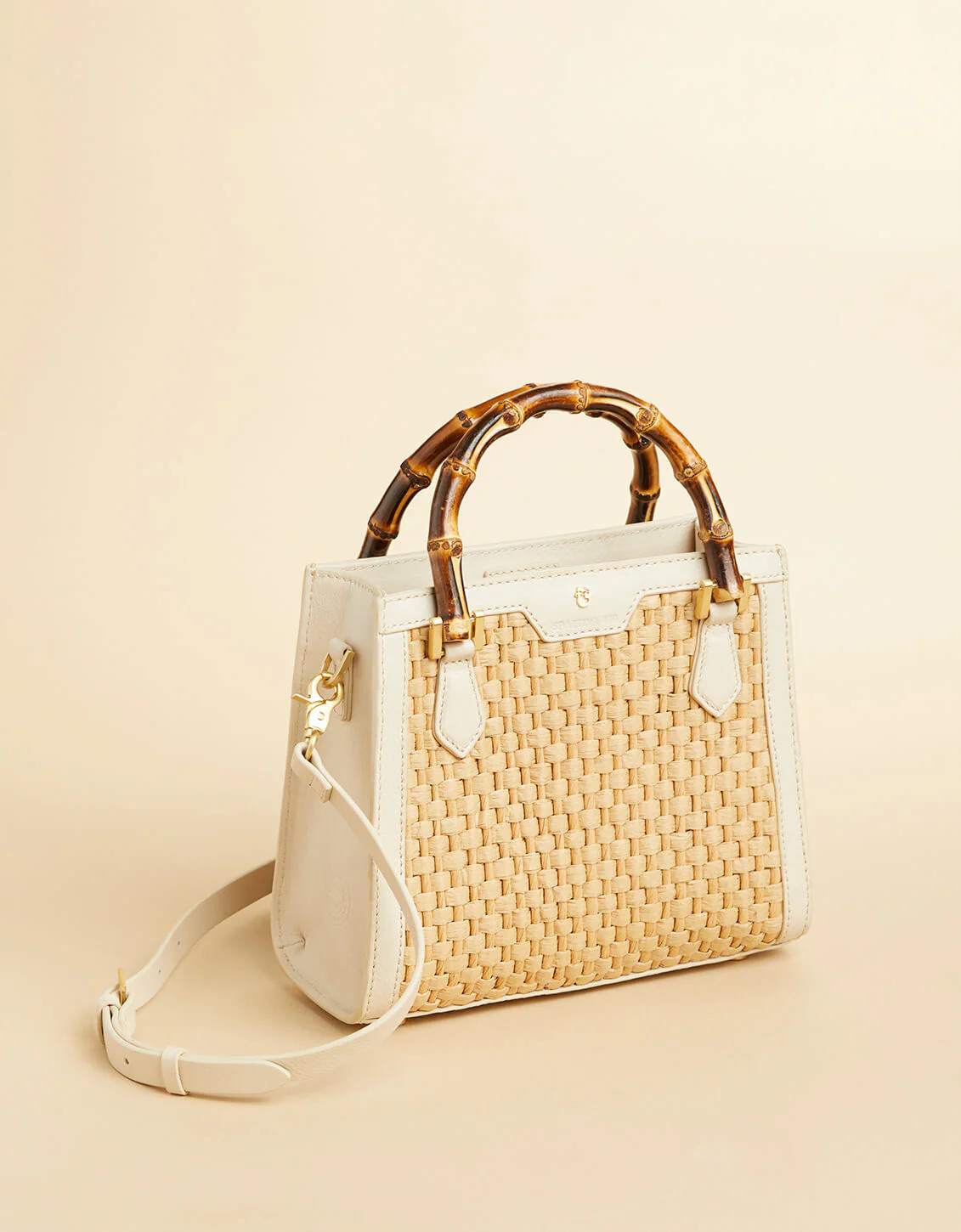 Bamboo Straw Satchel Pearl | Spartina 449