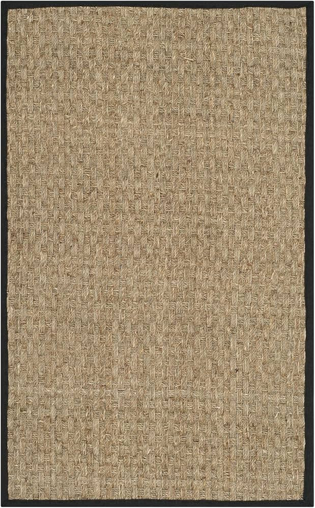 Amazon.com: SAFAVIEH Natural Fiber Collection Area Rug - 5' x 8', Natural & Blue, Border Basketwe... | Amazon (US)