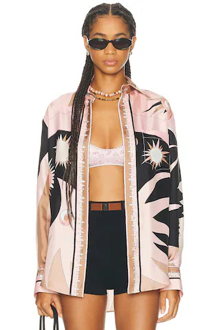 Emilio Pucci Button Up Top in Pink | FWRD 
