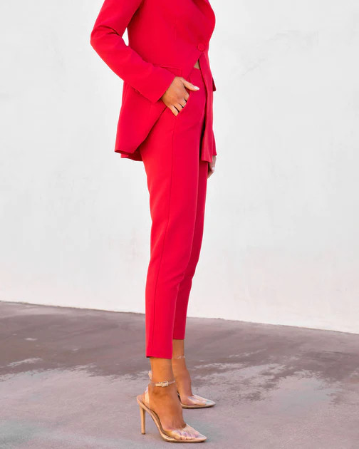 Next In Line Pocketed Trouser - Red | VICI