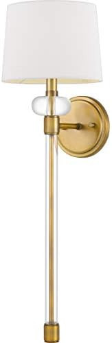 Quoizel QW4071WS Barbour Fabric Wall Sconce Lighting, 1-Light, 60 Watt, Weathered Brass (27"H x 8"W) | Amazon (US)