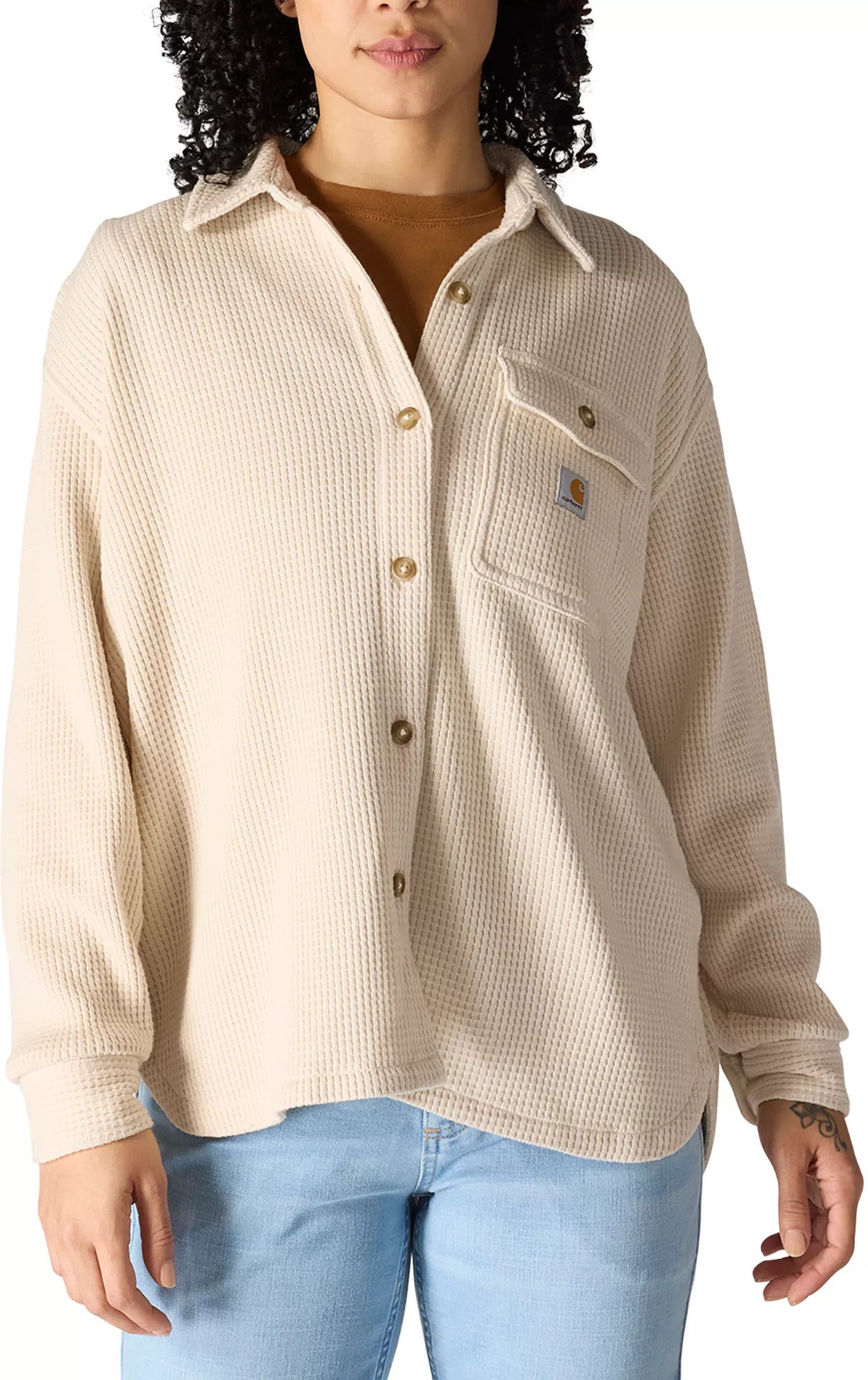 Carhartt Women's Waffle Knit Shirt, 2X, Oatmilk | DICK'S Sporting Goods