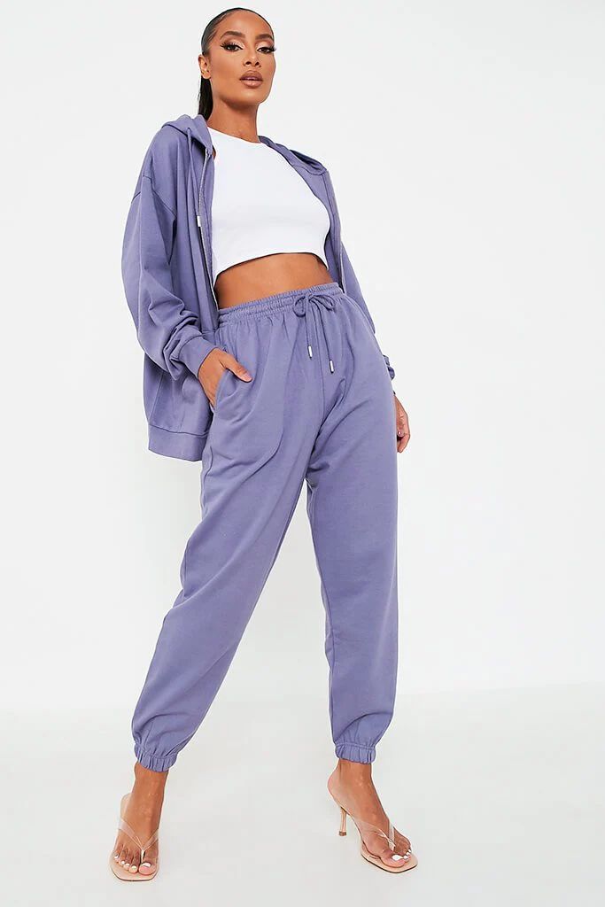 Purple Recycled Joggers | ISAWITFIRST