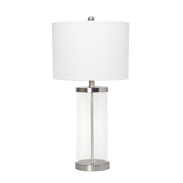 Entrapped Glass Table Lamp with Fabric Shade Brushed Nickel - Lalia Home | Target