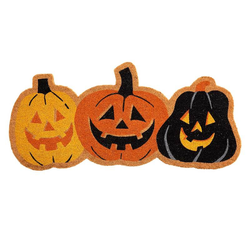Trio Shaped Pumpkins Coir Mat, 22x47 | At Home