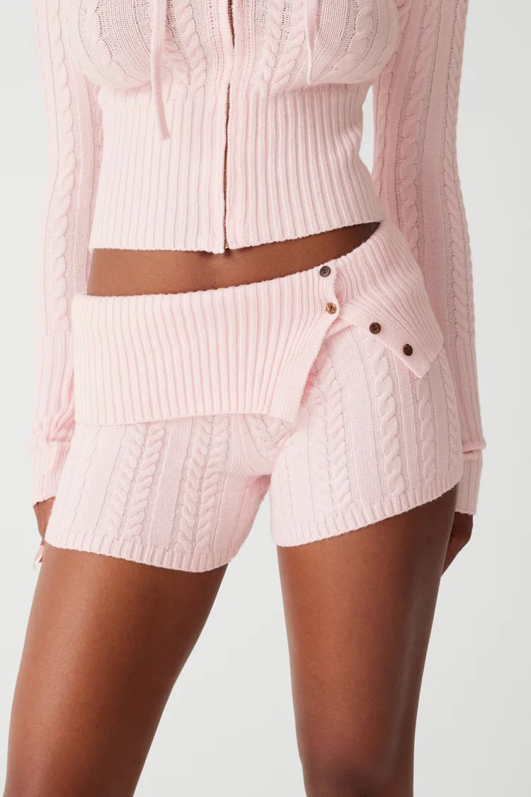 Nolan Cable Cloud Knit Mini Short - Rose Quartz | Frankies Bikinis