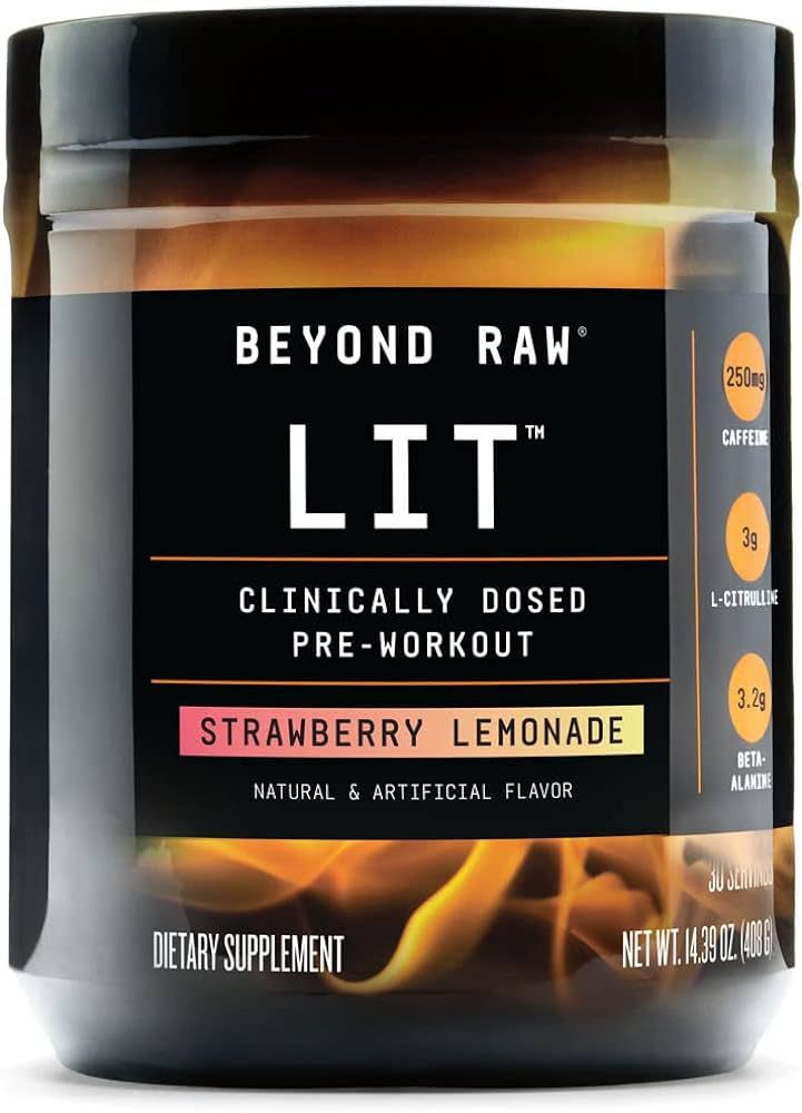 BEYOND RAW LIT | Clinically Dosed Pre-Workout Powder | Contains Caffeine, L-Citrulline, Beta-Alan... | Amazon (US)
