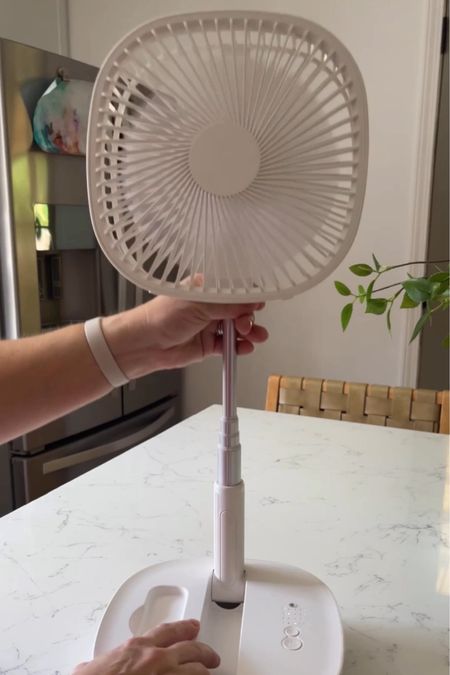 I ordered two of these after our most recent power outage that lasted more than 36 hours! 

Perfect for home, office, beach, picnic, camping, BBQ’s and more! 

This portable pedestal fan folds compactly making it perfect for travel too! Comes with a remote, has a timer function, 4 speeds, super quiet operation, can extend from 5.8” to 40.5” and has an adjustable tilt head. It can also serve as a power bank and recharges via USB (cable included).

3 color choices and an oscillating option. 

#amazonfind #amazonhome #fan #portablefan #summerfind #summeressentials 

#LTKFindsUnder50 #LTKTravel #LTKSeasonal