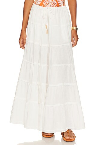 Free People Simply Smitten Maxi Skirt in Optic White from Revolve.com | Revolve Clothing (Global)
