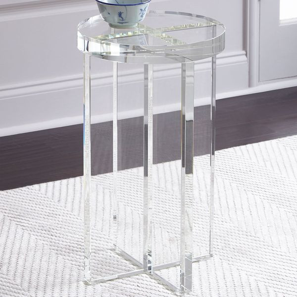 Round Clear Acrylic End Table Modern Side Table-Homary | Homary