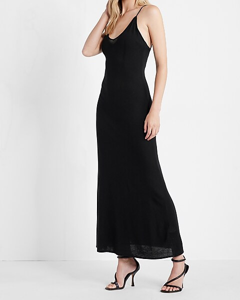V-neck Midi Sweater Slip Dress | Express