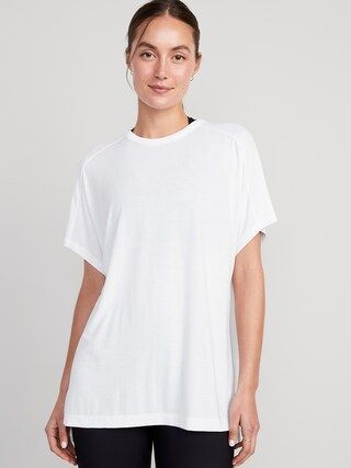 UltraLite Oversized Rib-Paneled Tunic T-Shirt for Women | Old Navy (US)