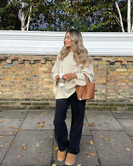 Cosy everyday autumn outfit - cream mohair blend jumper, washed black straight leg jeans & Ugg tazz shoes

#LTKSeasonal #LTKeurope #LTKstyletip