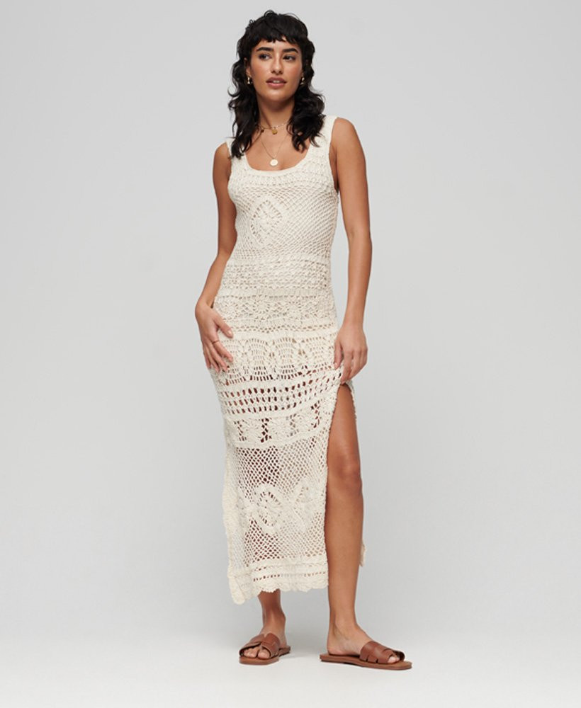 Crochet Sleeveless Midi Dress | Superdry (UK)