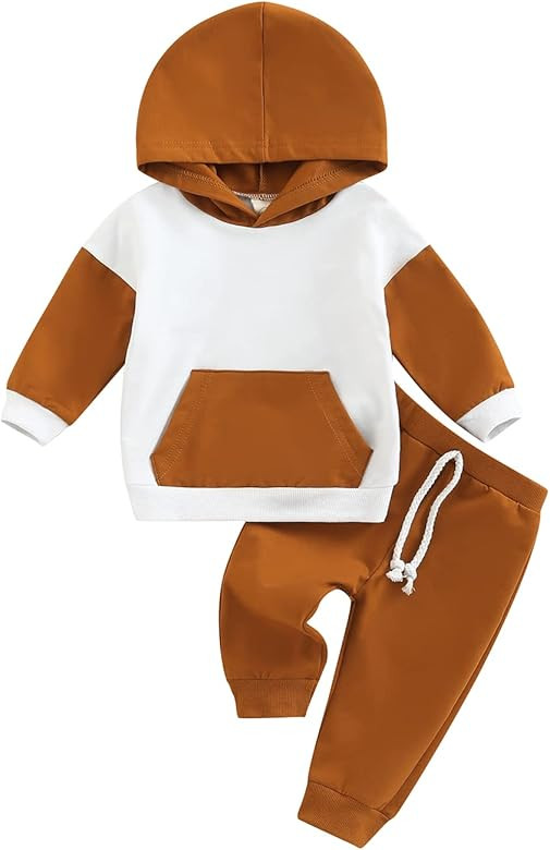 Karesoull Toddler Boy Clothes Patchwork Sweatshirts Long Sleeve Tops Solid Pants Outfit Fall Wint... | Amazon (US)