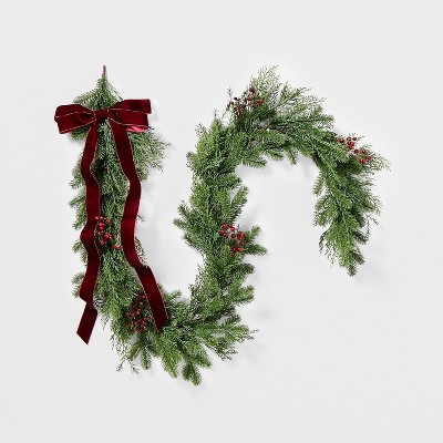 72" Mixed Green and Red Berry Christmas Garland - Threshold™ designed with Studio McGee | Target