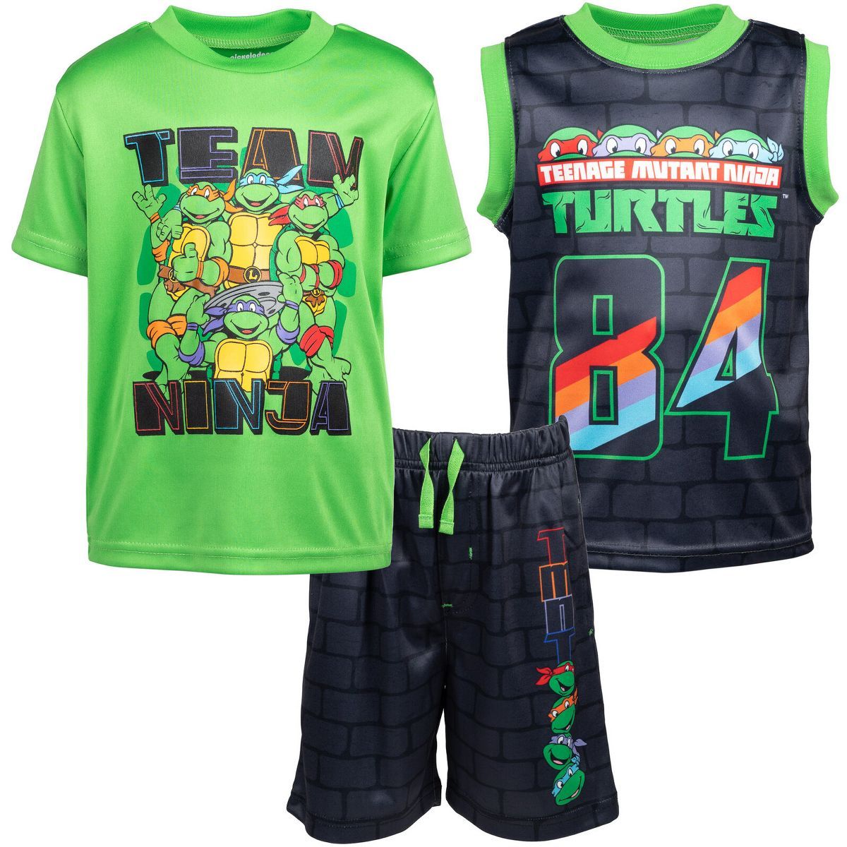 Teenage Mutant Ninja Turtles 3 Piece Outfit Set: T-Shirt Tank Top Shorts | Target