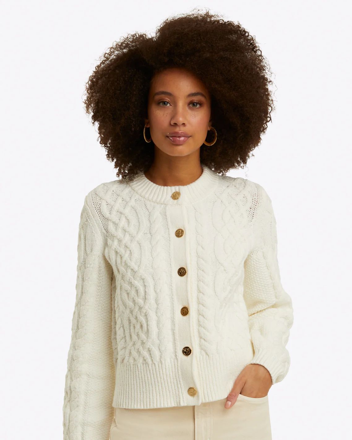 Cable Knit Cardigan in Cotton | Draper James (US)