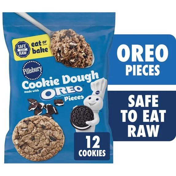Pillsbury Refrigerated Cookie Dough Made with OREO Pieces, Makes 12 Big Cookies, 16 oz | Walmart (US)