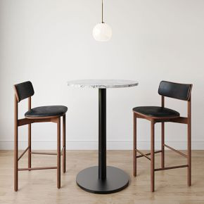 Orbit Bar Table - Faux Marble - Round | West Elm (US)